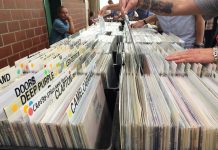Oldenburger Schallplattenbörse – ein Fest für Vinyljunkies LP's am Meter auf der Schallplattenbörse Oldenburg Foto: Agentur Lauber