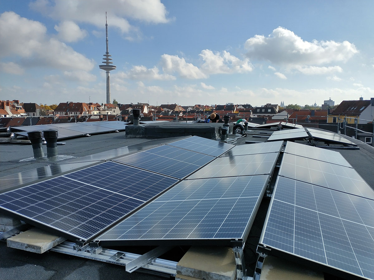 Photovoltanlage auf Bremer Dach