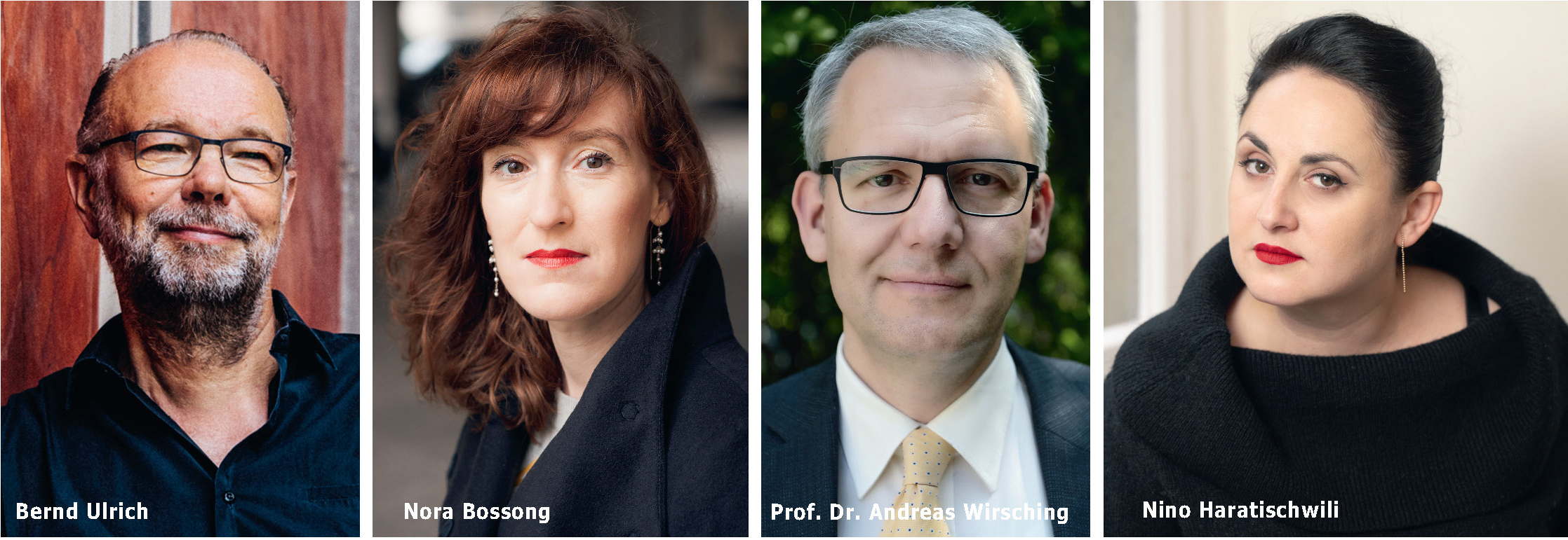 Europasalon Bremen am 24. Juni Theater Bremen, Kleines Haus, v.l. Bernd Ulrich, Nora Bossong, Prof. Dr. Andreas Wirsching, Nino Haratischwili